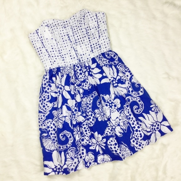 Lilly Pulitzer Dresses & Skirts - Lilly Pulitzer Strapless Floral Patterned Dress 4
